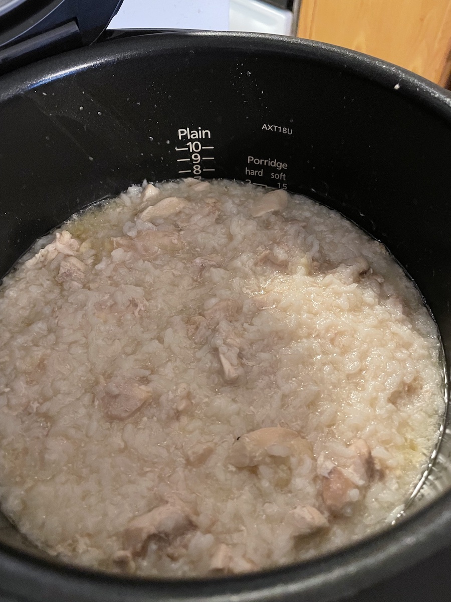 jook cooked in the rice cooker